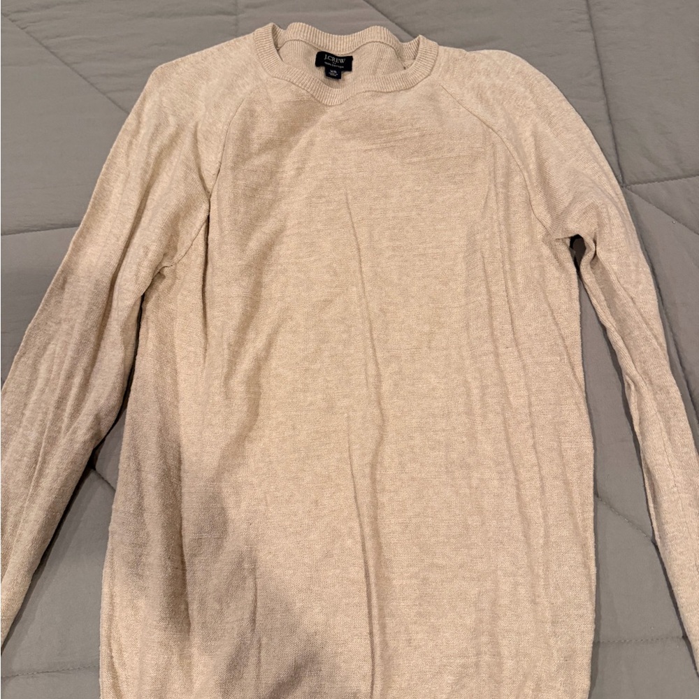 J. Crew Men's Beige Crewneck Sweater